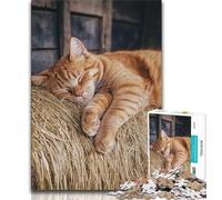Jigsaw Puzzles for Adults 1000 Piece Sleeping Cat,Challenging Game Toys Wall Decoration Unique Birthday And Xmas Gifts (38x26cm)