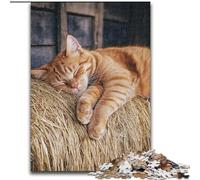 Jigsaw Puzzles for Adults 1000 Piece Sleeping Cat Learning Educational Toy for Is Ideal As A Gift for The Whole Family 26x38cm