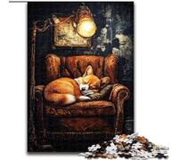 Jigsaw Puzzles for Adults 1000 Piece Sleeping Corgi Puzzle for Teenagers, Couples, And Friends for Birthdays, Christmas (size 50x75cm)
