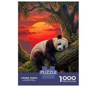 Jigsaw Puzzles for Adults 1000 Piece Sleeping Panda on Tree Branch Painting Jigsaw Puzzle Brain Teaser Game Stress Reliever Unique Birthday And Xmas Gifts 38x26cm/1000pcs