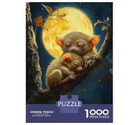 Jigsaw Puzzles for Adults 1000 Piece Sleeping Tarsiers Under The Moonlight Jigsaw Relax Games Wall Decoration Deal As Gifts for The Whole Family 38x26cm/1000pcs
