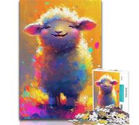 Jigsaw Puzzles for Adults 1000 Piece Smiling Cute Sheep Teenager Jigsaw,Challenging Game Toys Wall Decoration Unique Birthday And Xmas Gifts (size 75x50cm)