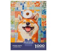 Jigsaw Puzzles for Adults 1000 Piece Smiling Shiba Inu with Toilet Paper Puzzles for Adults Hands-on Game Stress Reliever Stress Reduction Gifts 52x38cm/1000pcs