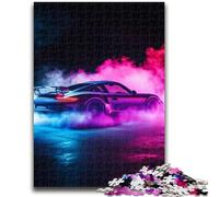 Jigsaw Puzzles for Adults 1000 Piece Smoke Sports Car Teenager Jigsaw,Family Game Stress Reliever Difficult Challenge Suitable for Couples (26x38cm)