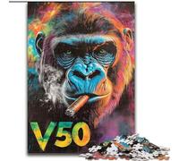 Jigsaw Puzzles for Adults 1000 Piece Smoking Chimpanzee, Family Entertainment Toys Is Ideal As Gifts for The Whole Family for 14+ (Size 50x75cm)