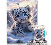Jigsaw Puzzles for Adults 1000 Piece Snow Leopard Baby Teenager Jigsaw,Challenging Game Toys Wall Decoration Unique Birthday And Xmas Gifts (size 75x50cm)