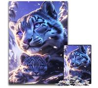 Jigsaw Puzzles for Adults 1000 Piece Snow Leopard Family Portrait Paper Puzzles for Birthdays Holidays Best for Christmas 1000 PCS(38x26cm)