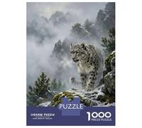 Jigsaw Puzzles for Adults 1000 Piece Snow Leopard in Mountain Landscape Painting Jigsaw Relax Games Wall Decoration Deal As Gifts for The Whole Family 52x38cm/1000pcs