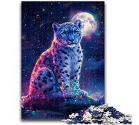 Jigsaw Puzzles for Adults 1000 Piece Snow Leopard Under The Moon Teenager Jigsaw,Family Game Stress Reliever Difficult Challenge Suitable for Couples (26x38cm)