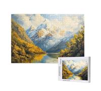 Jigsaw Puzzles for Adults 1000 Piece Snow Mountain Jigsaw Puzzles for Adults with Gift Box 75x50 cm,Wooden Puzzle Lake Challenging Puzzle Games Home Decoration, for The Whole Family,p447t