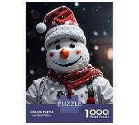 Jigsaw Puzzles for Adults 1000 Piece Snowman Funny Puzzles for Adults Relax Games Pattern Assembly Christmas Birthday Gifts 52x38cm/1000pcs