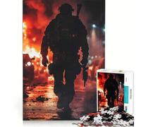 Jigsaw Puzzles for Adults 1000 Piece Soldier in War Zone, Anti-Stress Toys, Difficult And Challenge, Beautiful Design Game 50x75cm