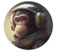 Jigsaw Puzzles for Adults 1000 Piece Space Astronaut Monkey Round Puzzles for 1000 Piece Birthday Gift Idea, Challenging Brain Teaser Game 67.5x67.5cm