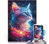 Jigsaw Puzzles for Adults 1000 Piece “Space Cat Galaxy” Made of cardboard,for age 14+ Each piece is unique - Fun and challenging game for the whole family Christmas Birthday Gifts 。size:26x38cm