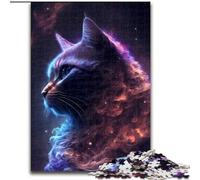 Jigsaw Puzzles for Adults 1000 Piece Space Cat Made of Wood, Perfect DIY Art Decor Or Birthday Gift 50x75cm for Family Interactive Game