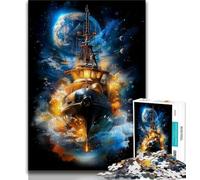 Jigsaw Puzzles for Adults 1000 Piece Space Pirate Ship Teenager Jigsaw,family Fun Games Is Ideal As A Gift for The Whole Family 38x26cm