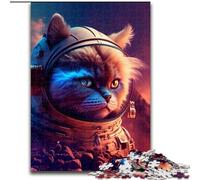 Jigsaw Puzzles for Adults 1000 Piece Space Ragdoll Cat Made of Wood, Perfect DIY Art Decor Or Birthday Gift 50x75cm Family Fun Craft, Perfect for Birthdays, Holidays