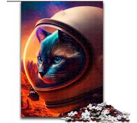 Jigsaw Puzzles for Adults, 1000 Piece Space Siamese Cat Puzzle Made of cardboard,Perfect for Halloween, Christmas, Birthday Gift 1000pcs(26x38cm)