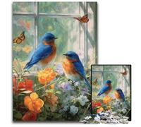 Jigsaw Puzzles for Adults 1000 Piece Sparrow by The Window Cardboard Puzzles Perfect for Christmas, Halloween, Easter, New Year 26X38CM