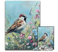 Jigsaw Puzzles for Adults 1000 Piece Sparrow in The Grass Cardboard Jigsaw Puzzles Gift for Men And Women, Daily & Special Occasion 26X38CM