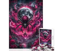 Jigsaw Puzzles for Adults 1000 Piece Spider with Jewels in Pink Landscape Relaxing Games Staycation Kill Time Educational Toy Unique Birthday And Xmas Gifts (38x52cm)