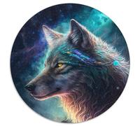 Jigsaw Puzzles for Adults 1000 Piece Spirit Wolf 1000 Pieces Round Puzzles for Adults Family Interactive Game, Craft Gift with Colorful Artwork 1000pcs (67.5x67.5cm)