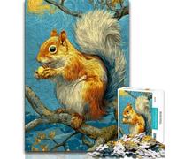 Jigsaw Puzzles for Adults 1000 Piece Squirrel Art,Challenging Game Toys Wall Decoration Unique Birthday And Xmas Gifts 38x52cm