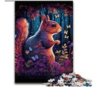 Jigsaw Puzzles for Adults 1000 Piece Squirrel Forest Made of Wood, Perfect DIY Art Decor Or Birthday Gift 50x75cm Family Fun Craft, Perfect for Birthdays, Holidays
