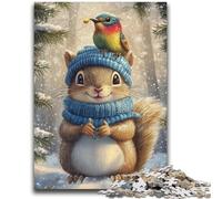 Jigsaw Puzzles for Adults 1000 Piece Squirrels in Winter Family Game Stress Reliever Difficult Challenge Artists Collection, Fine Art 38x26cm