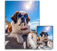 Jigsaw Puzzles for Adults 1000 Piece St Bernard Difficult Puzzles for Adults Brain Challenge Gift Educational Activity for Teenagers 1000 PCS(75x50cm)