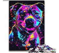 Jigsaw Puzzles for Adults 1000 Piece Staffordshire Bull Terrier Jigsaw Puzzles for Adults 1000 Piece Ideal for And Family Fun for Holidays, Birthdays (Size 26x38 cm)