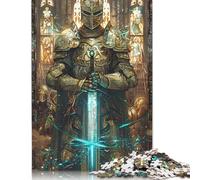 Jigsaw Puzzles for Adults 1000 Piece Stained Glass Holy Sword Puzzles for Adults Woodenboard Puzzles Funny Gift 1000pcs (75x50cm)