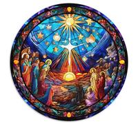 Jigsaw Puzzles for Adults, 1000 Piece Stained Glass Nativity Jigsaw Puzzles Family Interactive Game,Craft Gift with Colorful Artwork (67.5x67.5cm)
