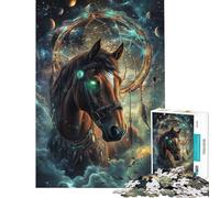 Jigsaw Puzzles for Adults 1000 Piece Starry Horse Dreamcatcher Relax Games Learning Educational Toys Gifts For Birthdays Stress Reliever (size 75x50cm)