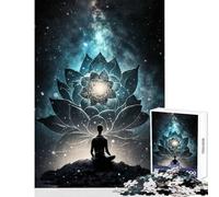 Jigsaw Puzzles for Adults 1000 Piece Starry Lotus Meditation Jigsaw 1000 Pieces Home Decoration Toys Birthday Gifts Tough Challenge (38x52cm)