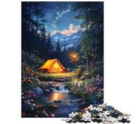 Jigsaw Puzzles for Adults 1000 Piece Starry Night Retreat Educational Game Presents for Women Educational Toy Every Piece Is Unique Size 38x52cm