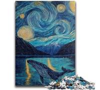 Jigsaw Puzzles for Adults 1000 Piece Starry Sky Whale Artistic Wall Decor & Birthday Gift Idea for Friends, Home Office 50x75cm