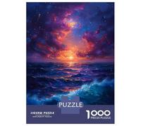 Jigsaw Puzzles for Adults 1000 Piece Starry Sunset Sea Adult Jigsaw Anti-Stress Toys Perfect Decoration Fun Activities at Home 38x26cm/1000pcs