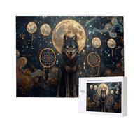 Jigsaw Puzzles for Adults 1000 Piece Starry Wolf, 1000 Piece Jigsaw Puzzles for Adults, Educational Game jigsaw puzzle 30x20in Suitable for Decompression and Room Wall Decor Gifts j-898