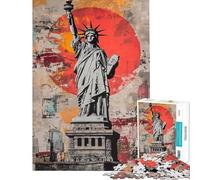 Jigsaw Puzzles for Adults 1000 Piece Statue of Liberty Art Relax Games Learning Educational Toys Gifts For Birthdays Stress Reliever (size 38x26cm)