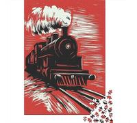 Jigsaw Puzzles for Adults 1000 Piece Steam Train Illustration Puzzles for Adults Relaxing Games A Work of Art Fun Activities at Home 52x38cm/1000pcs
