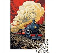Jigsaw Puzzles for Adults 1000 Piece Steam Train Poster Art Puzzles for Adults Relaxing Games A Work of Art Fun Activities at Home 70x50cm/1000pcs