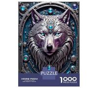 Jigsaw Puzzles for Adults 1000 Piece Steampunk Metal White Wolf Jigsaw for Adults Fun Games Wall Art Unique Birthday And Xmas Gifts 70x50cm/1000pcs