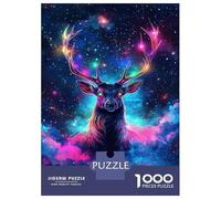 Jigsaw Puzzles for Adults 1000 Piece Stellar Stag Cosmic Majesty -1 Jigsaws for Adults Anti-Stress Toys Birthday Present Unique Birthday And Gifts 52x38cm/1000pcs