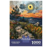 Jigsaw Puzzles for Adults 1000 Piece Stone Path Sunset Puzzles for Adults Relax Games Pattern Assembly Christmas Birthday Gifts 38x26cm/1000pcs