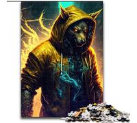 Jigsaw Puzzles for Adults 1000 Piece Street Wolf Made of Wood, Perfect DIY Art Decor Or Birthday Gift 50x75cm Family Fun Craft, Perfect for Birthdays, Holidays