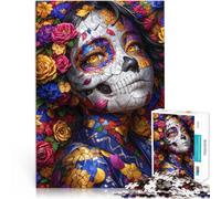 Jigsaw Puzzles for Adults 1000 Piece Sugar Skull Woman Help the brain exercise addictive toys to cultivate patience 50x75cm Gift For Birthdays for ages 14+