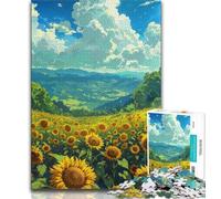Jigsaw Puzzles for Adults 1000 Piece Summer Landscape Sunflower 1000 Pieces for Teenagers,Challenging Game Toys Wall Decoration Unique Birthday And Xmas Gifts 26x38cm