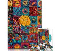 Jigsaw Puzzles for Adults 1000 Piece Sun Smiling Collage Adult Puzzles,Toys Educational Games Stress Relieving Unique Birthday And Gifts 38x26cm