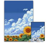 Jigsaw Puzzles for Adults, 1000 Piece Sunflower Field Puzzle Family Interactive Game, Brain Teaser Gift, Educational Toy 50X75CM